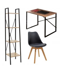 Φοιτητικό πακέτο επίπλων γραφείου Zayin-Ramon-Gaston I pakoworld σετ 3 τμχ