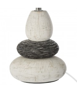 Επιτραπέζιο φωτιστικό Rockgem pakoworld Ε27 ivory-ανθρακί Φ18x33εκ