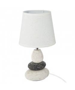 Επιτραπέζιο φωτιστικό Rockgem pakoworld Ε27 ivory-ανθρακί Φ18x33εκ