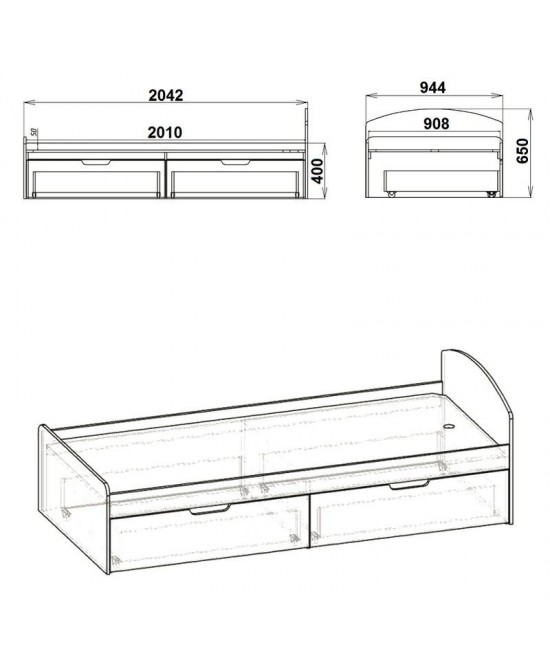 Κρεβάτι Regan pakoworld λευκό αποθηκευτικός χώρος 90x200εκ