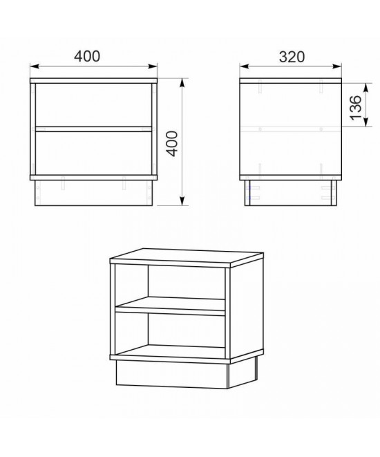 Κομοδίνο Mason pakoworld λευκό 40x32x40εκ