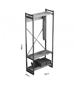 Έπιπλο εισόδου Baker pakoworld καρυδί-μαύρο 90x34x180εκ Έπιπλο εισόδου Baker pakoworld καρυδί-μαύρο 90x34x180εκ