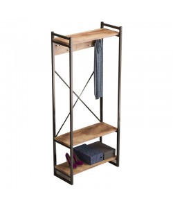 Έπιπλο εισόδου Baker pakoworld καρυδί-μαύρο 90x34x180εκ