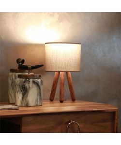 Επιτραπέζιο φωτιστικό PWL-1151 pakoworld Ε27 ανθρακί-καρυδί Φ19x32εκ