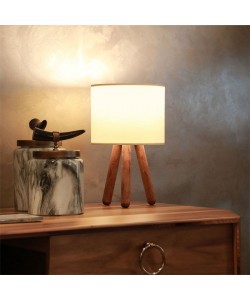 Επιτραπέζιο φωτιστικό PWL-1151 pakoworld Ε27 μπεζ-καρυδί Φ19x32εκ