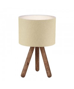 Επιτραπέζιο φωτιστικό PWL-1151 pakoworld Ε27 μπεζ-καρυδί Φ19x32εκ