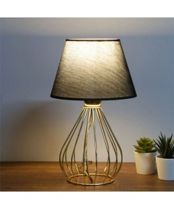 Επιτραπέζιο φωτιστικό PWL-1150 pakoworld Ε27 μαύρο-χρυσό Φ22x37εκ