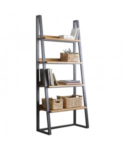 Βιβλιοθήκη Ryder pakoworld καρυδί-μαύρο 75x36x185εκ