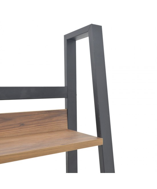 Βιβλιοθήκη Ryder pakoworld καρυδί-μαύρο 75x36x185εκ
