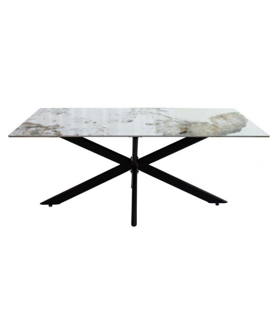 Τραπέζι Bethan pakoworld sintered stone λευκό μαρμάρου-μαύρο 180x90x75εκ Τραπέζι Bethan pakoworld sintered stone λευκό μαρμάρου-μαύρο 180x90x75εκ