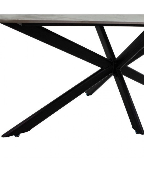 Τραπέζι Bethan pakoworld sintered stone λευκό μαρμάρου-μαύρο 180x90x75εκ Τραπέζι Bethan pakoworld sintered stone λευκό μαρμάρου-μαύρο 180x90x75εκ