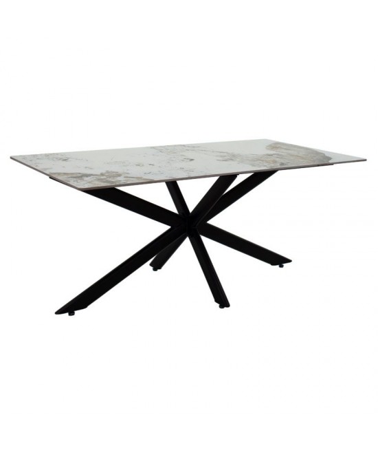 Τραπέζι Bethan pakoworld sintered stone λευκό μαρμάρου-μαύρο 180x90x75εκ Τραπέζι Bethan pakoworld sintered stone λευκό μαρμάρου-μαύρο 180x90x75εκ