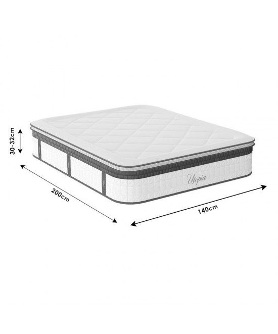 Στρώμα Utopia pakoworld pocket spring με ανώστρωμα aloe vera 30-32cm 140x200εκ Στρώμα Utopia pakoworld pocket spring με ανώστρωμα aloe vera 30-32cm 140x200εκ