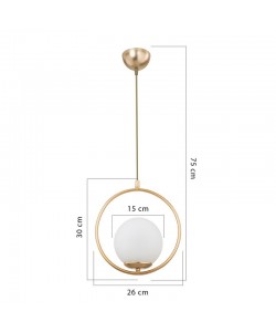 Φωτιστικό οροφής μονόφωτο PWL-1193 pakoworld Ε27 χρυσό Φ26x30εκ