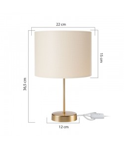 Επιτραπέζιο φωτιστικό PWL-1183 pakoworld Ε27 κρεμ-χρυσό Φ22x36.5εκ