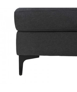 Γωνιακός καναπές με σκαμπό Slim pakoworld υφασμάτινος χρώμα ανθρακί με μαξιλάρια 185x140x70εκ