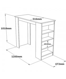 Τραπέζι μπαρ Riff pakoworld ανθρακί antique 120x51.5x101.5εκ