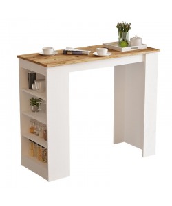 Τραπέζι μπαρ Riff pakoworld λευκό-sonoma 120x51.5x101.5εκ