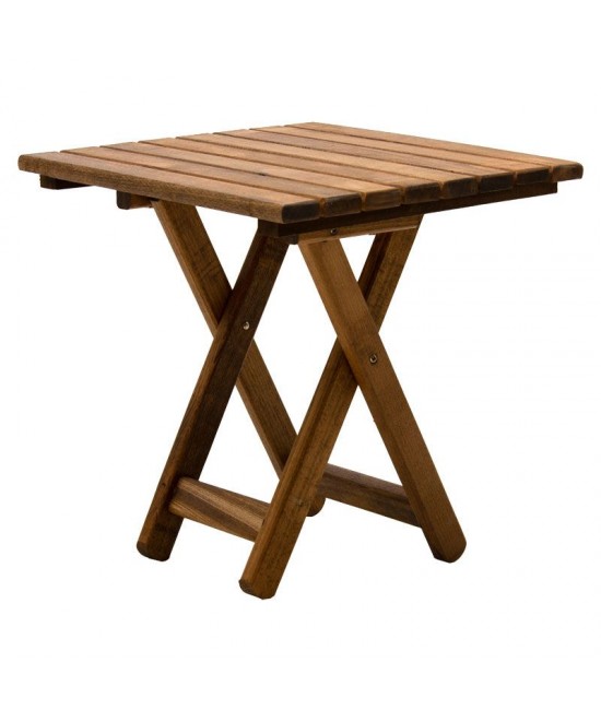 Τραπέζι Retto pakoworld μασίφ ξύλο οξιάς καρυδί εμποτισμού 45x45x48εκ