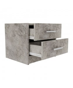 Κομοδίνο OLYMPUS pakoworld με 2 συρτάρια χρώμα antique ανθρακί 47.5x40.5x40.5εκ