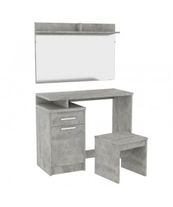 Τουαλέτα κρεβατοκάμαρας OLYMPUS pakoworld με καθρέπτη και σκαμπό antique ανθρακί