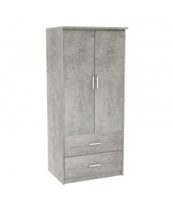 Ντουλάπα ρούχων δίφυλλη OLYMPUS pakoworld χρώμα antique ανθρακί 81x57x183εκ