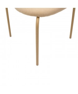 Καρέκλα James pakoworld pe rattan ύφασμα μπεζ-μέταλλο φυσικό