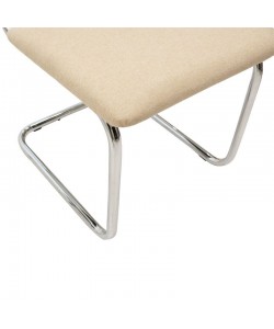 Καρέκλα Lusy pakoworld pe ύφασμα μπεζ-βάση χρωμίου
