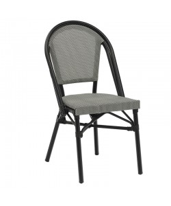 Καρέκλα Paris pakoworld αλουμίνιο μαύρο-textilene ασπρόμαυρο