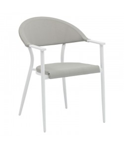 Πολυθρόνα Pino pakoworld αλουμίνιο λευκό-textilene γκρι