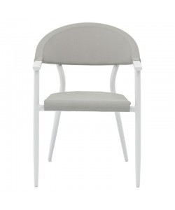 Πολυθρόνα Pino pakoworld αλουμίνιο λευκό-textilene γκρι