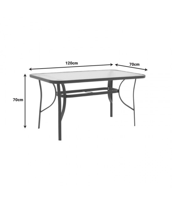 Τραπεζαρία Valor-Calan I σετ 5τεμ pakoworld μέταλλο λευκό-καφέ textilene 120x70x70εκ