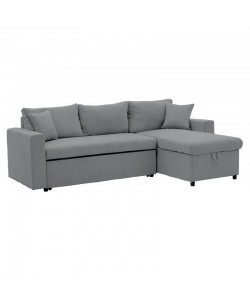 Γωνιακός καναπές-κρεβάτι αναστρέψιμος Lilian pakoworld ύφασμα γκρι 225x148x81εκ