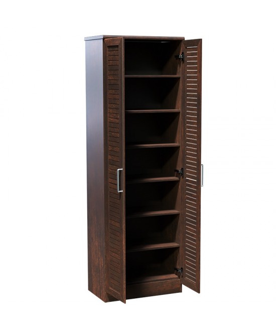 Παπουτσοθήκη-ντουλάπα SANTE pakoworld 21 ζευγών σε καρυδί 60x37x183εκ