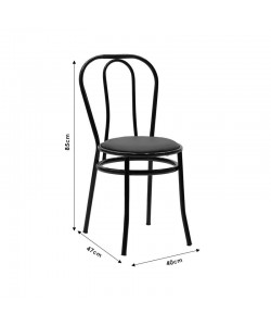 Καρέκλα Βιέννης I pakoworld pu μαύρο-μέταλλο λευκό