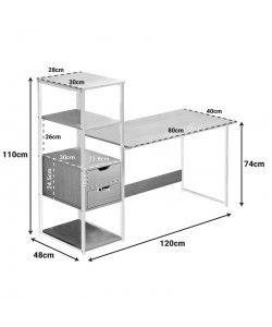 Γραφείο Zayn ΙΙ pakoworld με ραφιέρα-MDF φυσικό-λευκό 107x40x110εκ Γραφείο Zayn ΙΙ pakoworld με ραφιέρα-MDF φυσικό-λευκό 107x40x110εκ