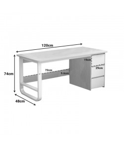 Γραφείο Salto pakoworld με συρταριέρα MDF φυσικό-λευκό 120x48x74εκ Γραφείο Salto pakoworld με συρταριέρα MDF φυσικό-λευκό 120x48x74εκ