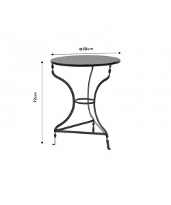 Τραπέζι Ζαππείου Noah pakoworld μεταλλικό πράσινο Φ58x72εκ