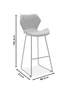 Σκαμπό μπαρ Theo pakoworld μεταλλικό μαύρο με PU μαύρο