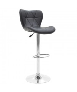 Σκαμπό μπαρ Coozy pakoworld pu σε μαύρο χρώμα σκελετός χρωμίου