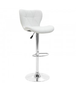 Σκαμπό μπαρ Coozy pakoworld pu σε λευκό χρώμα σκελετός χρωμίου