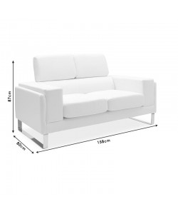 Καναπές Shea pakoworld 2θέσιος pu μαύρο-inox 158x80x87εκ