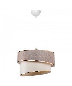 Φωτιστικό οροφής μονόφωτο Loopy pakoworld Ε27 μπεζ-λευκό Φ30x18εκ