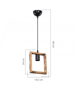 Φωτιστικό οροφής μονόφωτο Isolate pakoworld Ε27 καρυδί 18.5x3x24εκ