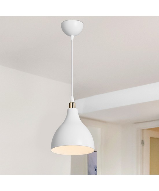 Φωτιστικό οροφής μονόφωτο Lofty pakoworld Ε27 λευκό Φ18x22εκ