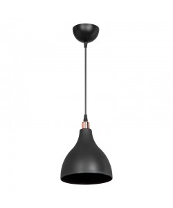 Φωτιστικό οροφής μονόφωτο Lofty pakoworld Ε27 μαύρο Φ18x22εκ