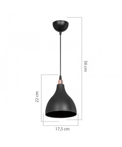 Φωτιστικό οροφής μονόφωτο Lofty pakoworld Ε27 μαύρο Φ18x22εκ