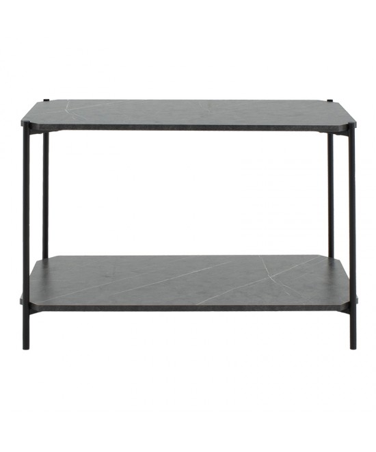 Βοηθητικό τραπέζι Mara MDF ανθρακί μαρμάρου-μαύρο 80x40x55cm