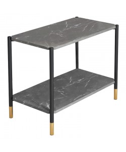 Βοηθητικό τραπέζι Mara MDF ανθρακί μαρμάρου-μαύρο 80x40x55cm