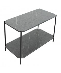 Βοηθητικό τραπέζι Mara MDF ανθρακί μαρμάρου-μαύρο 80x40x55cm